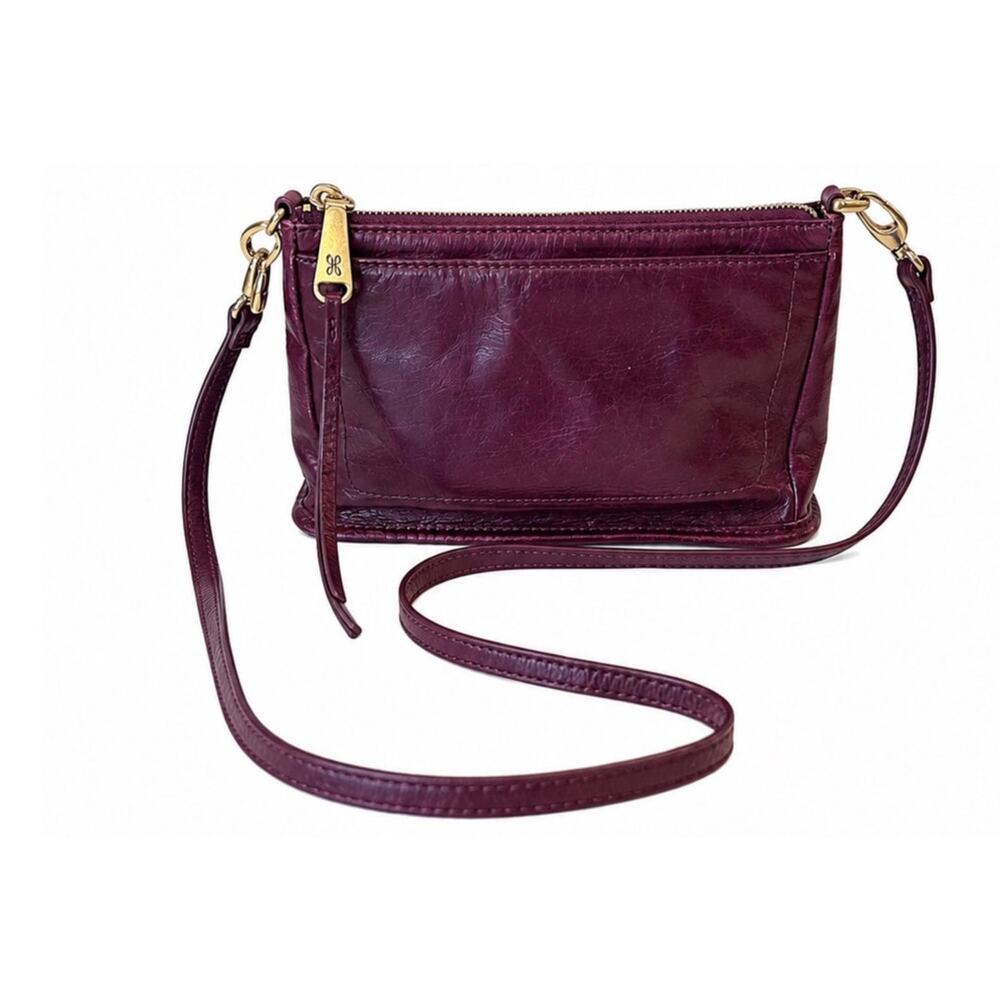 HOBO Darcy Plum Burgundy Leather Crossbody Bag Purse